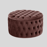 Round Tufted Storage Ottoman – Nordic Velvet Footstool with Hidden Compartment - StoolTopia
