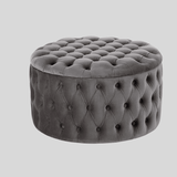 Round Tufted Storage Ottoman – Nordic Velvet Footstool with Hidden Compartment - StoolTopia