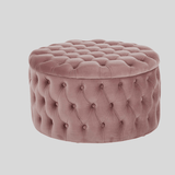 Round Tufted Storage Ottoman – Nordic Velvet Footstool with Hidden Compartment - StoolTopia