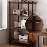 Rounded Corner Walnut Bookshelf with Soft Lighting (Multiple Sizes) - StoolTopia
