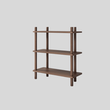 Rounded Corner Walnut Bookshelf with Soft Lighting (Multiple Sizes) - StoolTopia