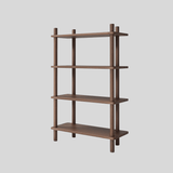 Rounded Corner Walnut Bookshelf with Soft Lighting (Multiple Sizes) - StoolTopia