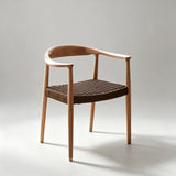 Rubberwood Dining Chair with Nordic Woven Seat - StoolTopia