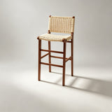 Scandinavian Woven Bar Stool – Solid Wood & Natural Rope Seat - StoolTopia