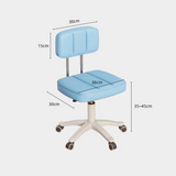 Modern Adjustable Vanity Chair with Backrest – Compact Swivel Makeup & Nail Stool, PU Leather, 360° Rotation, Ergonomic Design