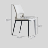Sleek and Modern: White Leather Dining Chair with Ergonomic Design and Sturdy Black Legs - StoolTopia