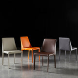 Sleek Modern Leather Dining Chair - Elegant and Durable - StoolTopia