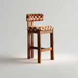 Solid Ash Wood Bar Stool | French Retro Upholstered Counter Chair, No Assembly - StoolTopia