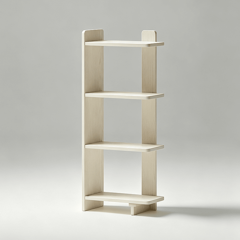 Solid Wood 4-Tier Bookcase – Compact Freestanding Shelf | StoolTopia