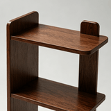 Solid Wood 4 - Tier Bookcase | Reversible Side Panel, Compact Freestanding Shelf - StoolTopia