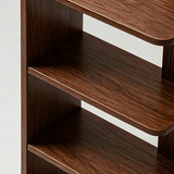 Solid Wood 4 - Tier Bookcase | Reversible Side Panel, Compact Freestanding Shelf - StoolTopia