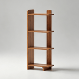 Solid Wood 4 - Tier Bookcase | Reversible Side Panel, Compact Freestanding Shelf - StoolTopia