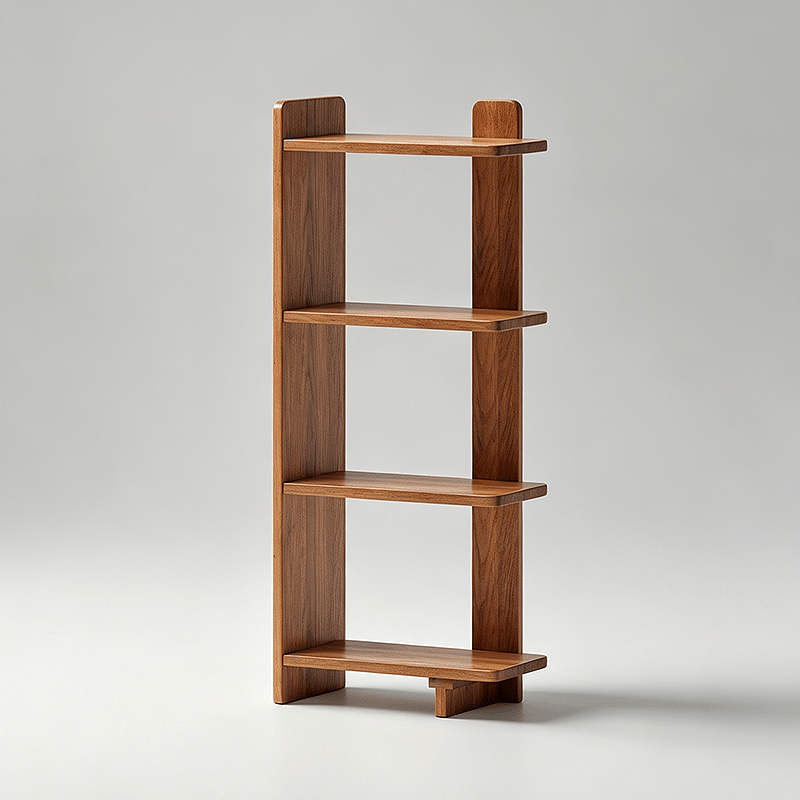 Solid Wood 4-Tier Bookcase – Compact Freestanding Shelf | StoolTopia