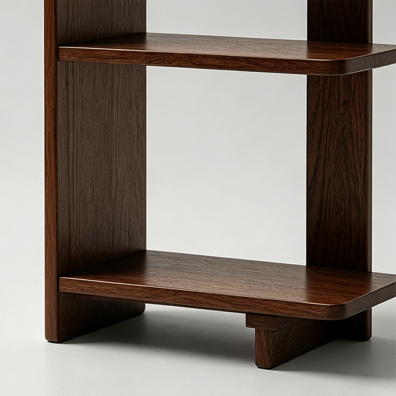 Solid Wood 4-Tier Bookcase – Compact Freestanding Shelf | StoolTopia