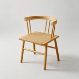 Solid Wood Dining Chair with Handwoven Seat - StoolTopia