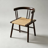 Solid Wood Dining Chair with Handwoven Seat - StoolTopia
