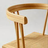 Solid Wood Dining Chair with Handwoven Seat - StoolTopia