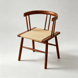 Solid Wood Dining Chair with Handwoven Seat - StoolTopia