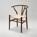 Solid Wood Dining Chair with Handwoven Seat - StoolTopia