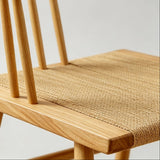Solid Wood Dining Chair with Handwoven Seat - StoolTopia