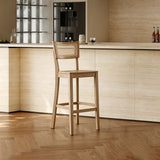 Solid Wood & Hand-Woven Rattan Bar Stool – Indonesian Cane Weave, Multi-Height Options (60/65/72cm) - StoolTopia