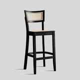 Solid Wood & Hand - woven Rattan Bar Stool – Indonesian Cane Weave & Multi - Height Options - StoolTopia