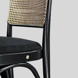 Solid Wood Rattan Bar Chairs Nordic Leisure Backrest High Bar Stool for Kitchen Furniture European Hotel Designer Bar stools - StoolTopia