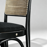 Solid Wood Rattan Bar Chairs Nordic Leisure Backrest High Bar Stool for Kitchen Furniture European Hotel Designer Bar stools - StoolTopia