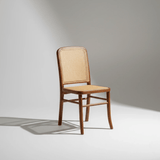 Solid Wood Rattan Dining Chair – Handcrafted Cane Back Chair with Wooden Seat - StoolTopia