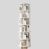 Solid Wood Rotating Bookshelf with Drawer – Mobile Corner Storage Tower - StoolTopia