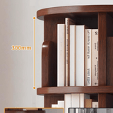 Solid Wood Rotating Bookshelf with Drawer – Mobile Corner Storage Tower - StoolTopia