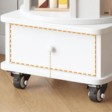 Solid Wood Rotating Bookshelf with Drawer – Mobile Corner Storage Tower - StoolTopia