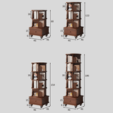 Solid Wood Rotating Bookshelf with Drawer – Mobile Corner Storage Tower - StoolTopia