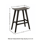 Solid Wood Saddle Bar Stool | Woven or Upholstered Seat | 65–75cm - StoolTopia