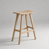 Solid Wood Saddle Bar Stool | Woven or Upholstered Seat | 65–75cm - StoolTopia