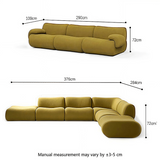 Frameless Deep Seat Sectional Sofa | Stain-Proof Teddy Fleece | Modular & Vacuum-Packed