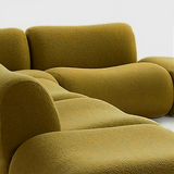 Frameless Deep Seat Sectional Sofa | Stain-Proof Teddy Fleece | Modular & Vacuum-Packed