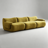 Frameless Deep Seat Sectional Sofa | Stain-Proof Teddy Fleece | Modular & Vacuum-Packed