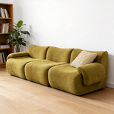 Frameless Deep Seat Sectional Sofa | Stain-Proof Teddy Fleece | Modular & Vacuum-Packed