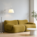 Frameless Deep Seat Sectional Sofa | Stain-Proof Teddy Fleece | Modular & Vacuum-Packed