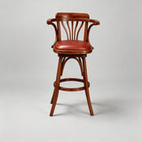 Swivel Chair Furniture Supplier Retro Solid Wood Swivel Bar Stool Bar Chair with Arms for Hotel/bar/ Restaurant - StoolTopia