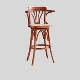 Swivel Chair Furniture Supplier Retro Solid Wood Swivel Bar Stool Bar Chair with Arms for Hotel/bar/ Restaurant - StoolTopia