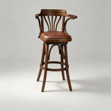 Swivel Chair Furniture Supplier Retro Solid Wood Swivel Bar Stool Bar Chair with Arms for Hotel/bar/ Restaurant - StoolTopia
