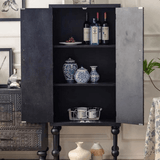 Tall Hand - Carved Cabinet with Double Doors (70×35×160cm) - StoolTopia