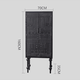 Tall Hand - Carved Cabinet with Double Doors (70×35×160cm) - StoolTopia