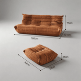 Togo Fireside Lounge Chair - Frameless High - Density Foam Caterpillar Sofa in Velvet/Corduroy - StoolTopia