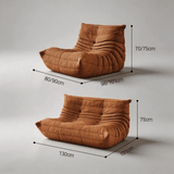 Togo Fireside Lounge Chair - Frameless High - Density Foam Caterpillar Sofa in Velvet/Corduroy - StoolTopia