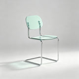 Transparent Acrylic Dining Chair - Sleek Cantilever Design & Chrome Frame - StoolTopia