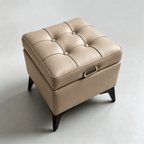 Tufted Faux Leather Storage Ottoman Bench – Solid Wood Frame, Carbon Steel Legs, 6 Sizes (40-150cm), 5 Colors, Hidden Storage - StoolTopia