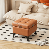 Tufted Faux Leather Storage Ottoman Bench – Solid Wood Frame, Carbon Steel Legs, 6 Sizes (40-150cm), 5 Colors, Hidden Storage - StoolTopia